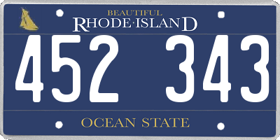RI license plate 452343