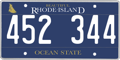 RI license plate 452344