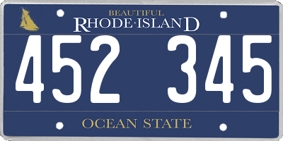RI license plate 452345
