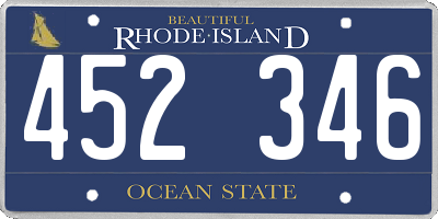 RI license plate 452346