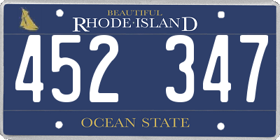 RI license plate 452347