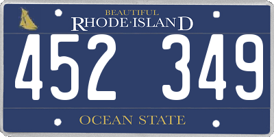 RI license plate 452349
