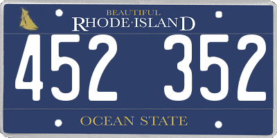 RI license plate 452352