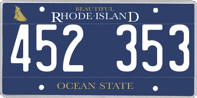 RI license plate 452353
