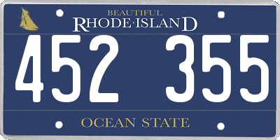 RI license plate 452355