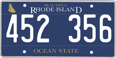 RI license plate 452356