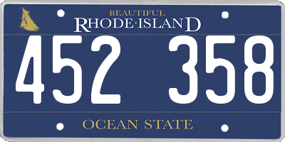 RI license plate 452358