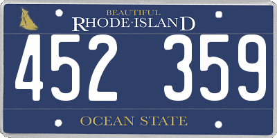 RI license plate 452359