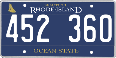 RI license plate 452360