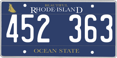 RI license plate 452363