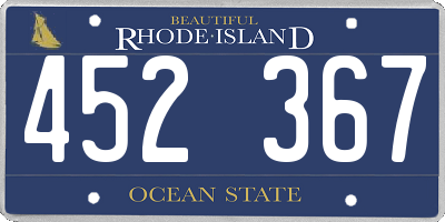 RI license plate 452367