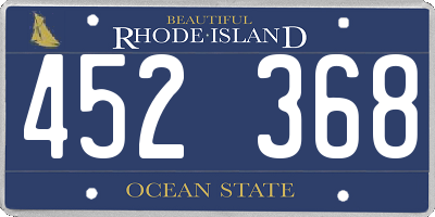 RI license plate 452368