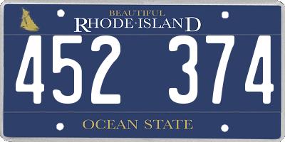 RI license plate 452374