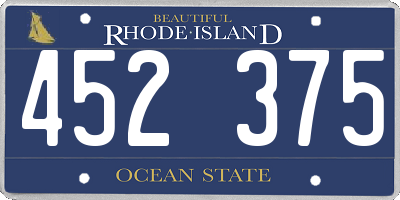 RI license plate 452375