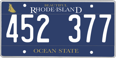 RI license plate 452377