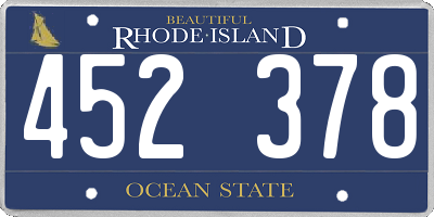 RI license plate 452378