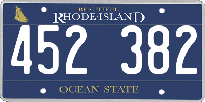 RI license plate 452382