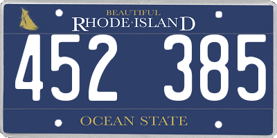 RI license plate 452385