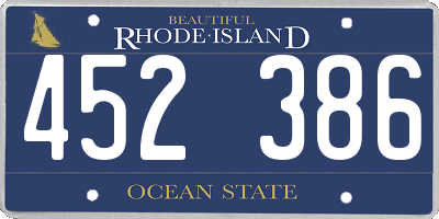 RI license plate 452386