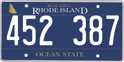RI license plate 452387