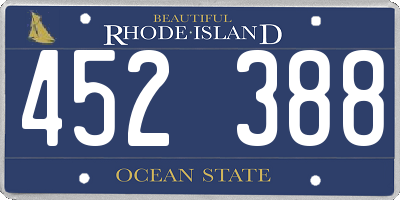 RI license plate 452388