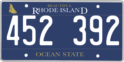 RI license plate 452392