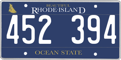 RI license plate 452394