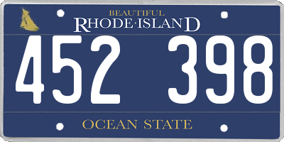 RI license plate 452398