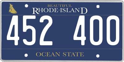 RI license plate 452400