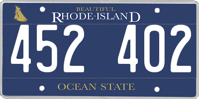 RI license plate 452402