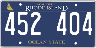 RI license plate 452404
