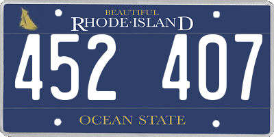 RI license plate 452407