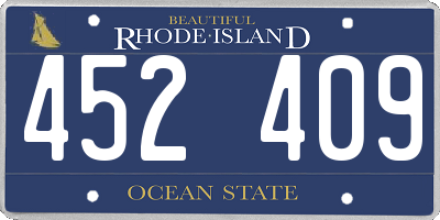 RI license plate 452409