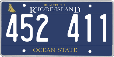 RI license plate 452411