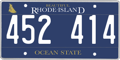 RI license plate 452414