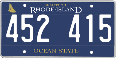 RI license plate 452415