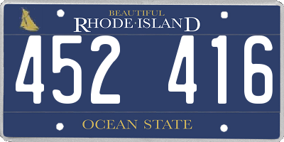 RI license plate 452416