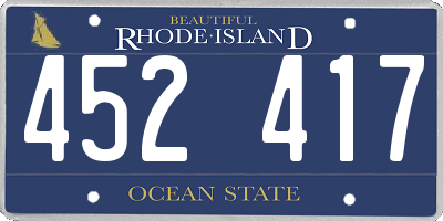 RI license plate 452417