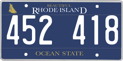 RI license plate 452418
