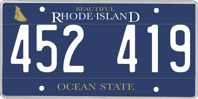 RI license plate 452419