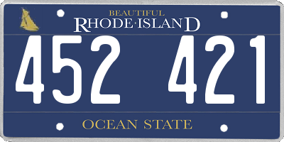 RI license plate 452421