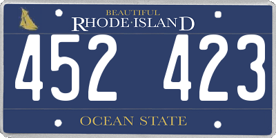 RI license plate 452423