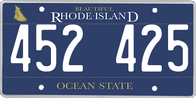 RI license plate 452425