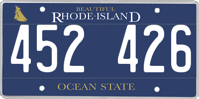 RI license plate 452426