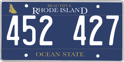 RI license plate 452427