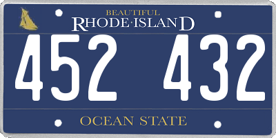 RI license plate 452432