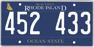 RI license plate 452433