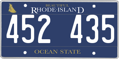 RI license plate 452435