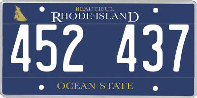 RI license plate 452437