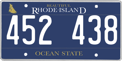RI license plate 452438